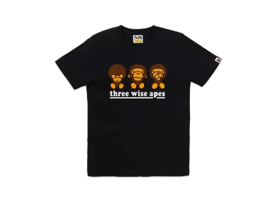 A BATHING APE Three Wise Milo Tee "Black"