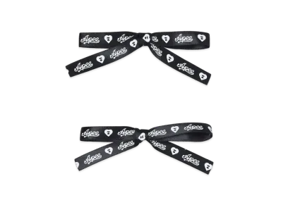 A BATHING APE Logo Ribbon Hair Clips Set "Black"