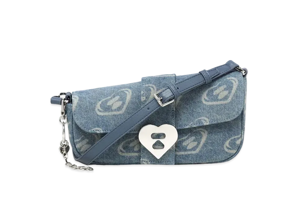 A BATHING APE Pattern Denim Handbag #2 "Lightindi"