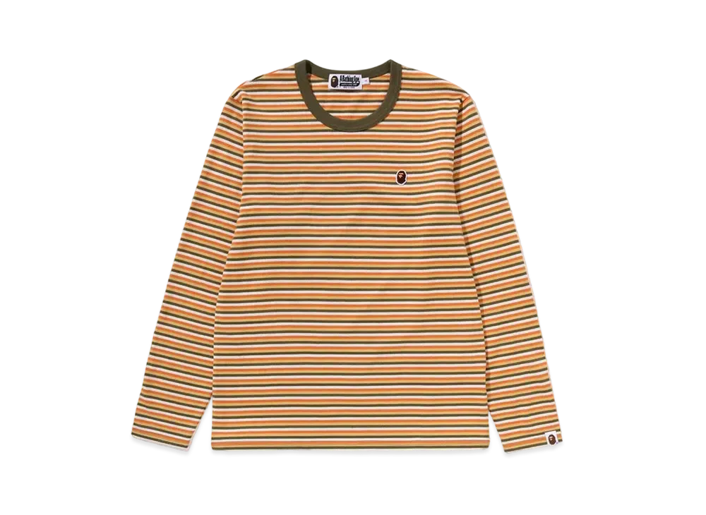 A BATHING APE Ape Head One Point Hoop L/S Tee "Orange"