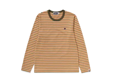 A BATHING APE Ape Head One Point Hoop L/S Tee "Orange"