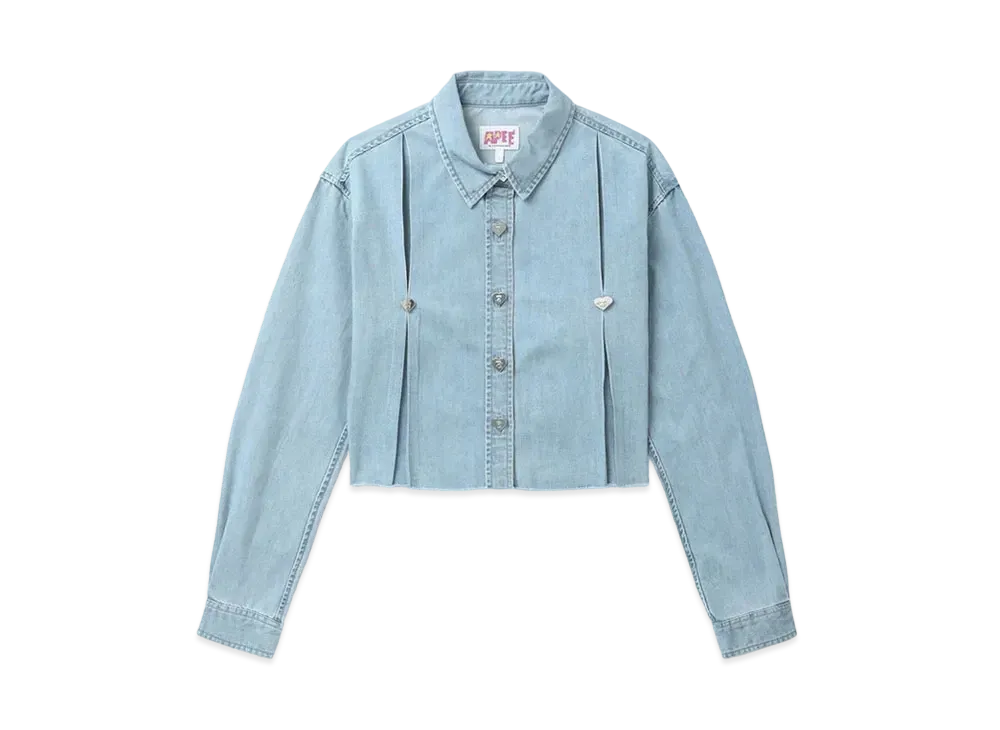 A BATHING APE Cropped Denim Shirt "Lightindi"