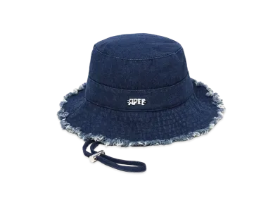 A BATHING APE Denim Bucket Hat "Lightindi"
