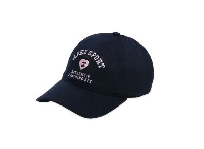 A BATHING APE Washed Logo Cap "Navy"