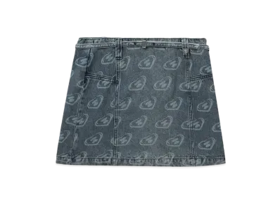 A BATHING APE Belted Pattern Denim Mini Skirt "Lightindi"