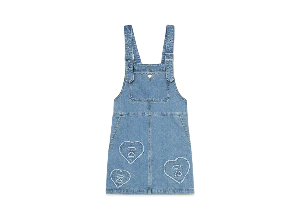 A BATHING APE Logo Patch Denim Dress "Lightindi"