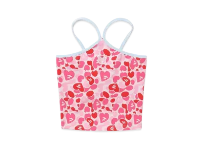A BATHING APE Printed Halterneck Tank Top "Pink"