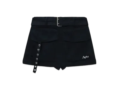 A BATHING APE Washed Belted Patch Pocket Mini Skirt "Indigo"