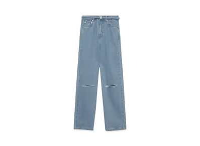 A BATHING APE Belted Jeans With Ripped Knee "Lightindi"