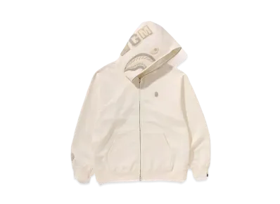 A BATHING APE Ape Head One Point Shark Zip Hoodie "Ivory"