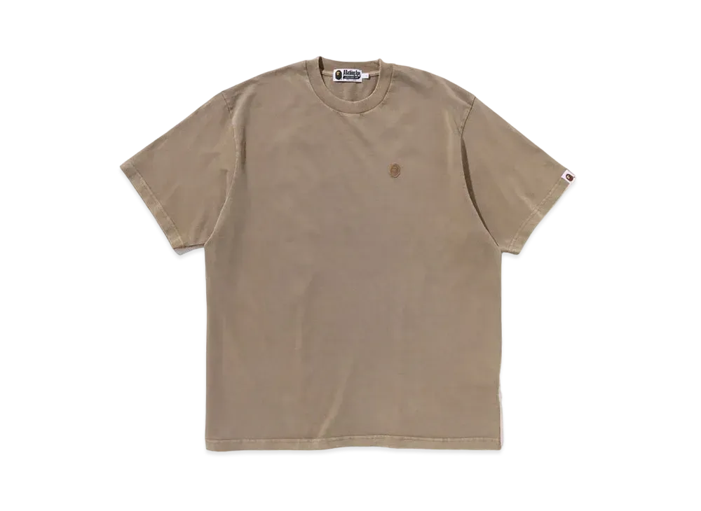 A BATHING APE Ape Head One Point Garment Dyed Relaxed Fit Tee "Beige"