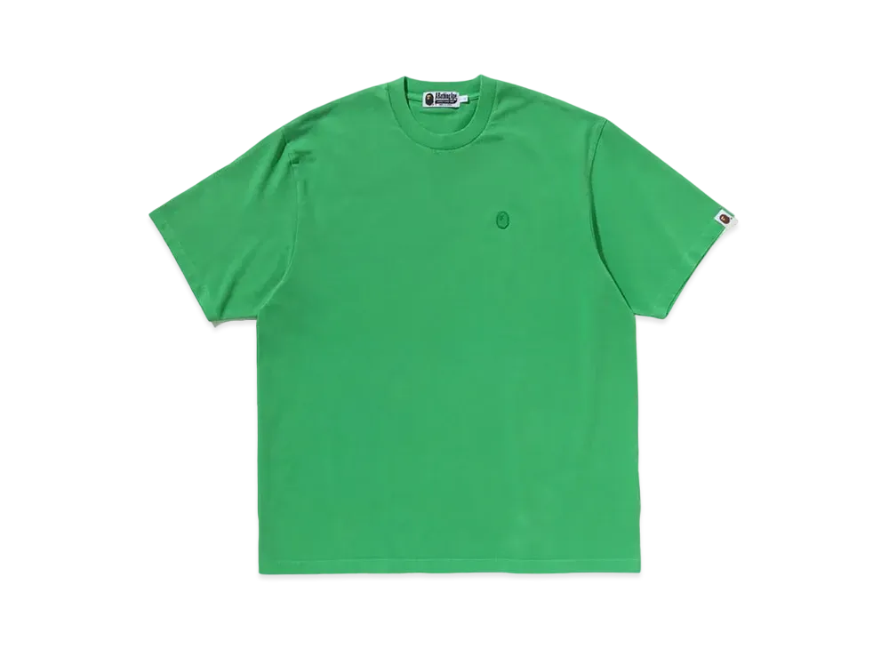 A BATHING APE Ape Head One Point Garment Dyed Relaxed Fit Tee "Green"