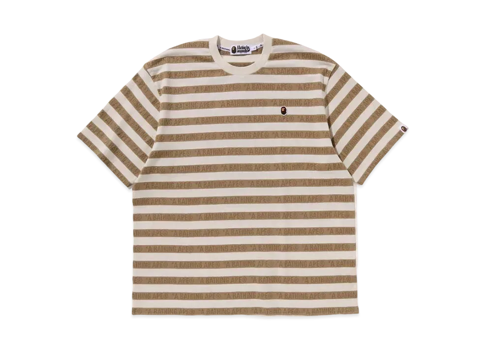 A BATHING APE Ape Head One Point Sport Stripe Relaxed Fit Tee "Ivory"