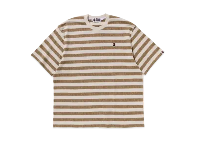 A BATHING APE Ape Head One Point Sport Stripe Relaxed Fit Tee "Ivory"