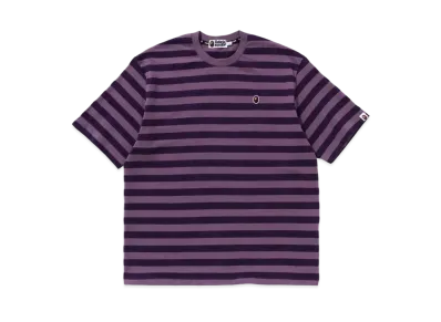 A BATHING APE Ape Head One Point Sport Stripe Relaxed Fit Tee "Purple"