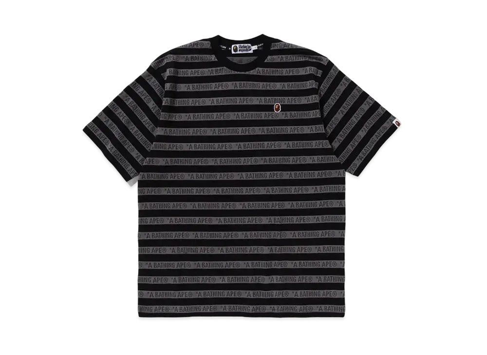 A BATHING APE Ape Head One Point Sport Stripe Relaxed Fit Tee "Black"