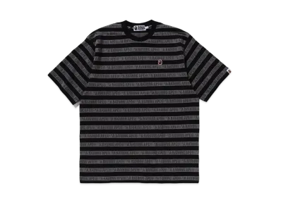A BATHING APE Ape Head One Point Sport Stripe Relaxed Fit Tee "Black"
