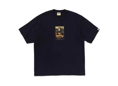A BATHING APE Art Print Relaxed Fit Tee "Navy"