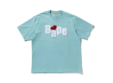 A BATHING APE Heart Ape Head Relaxed Fit Tee "Sax"