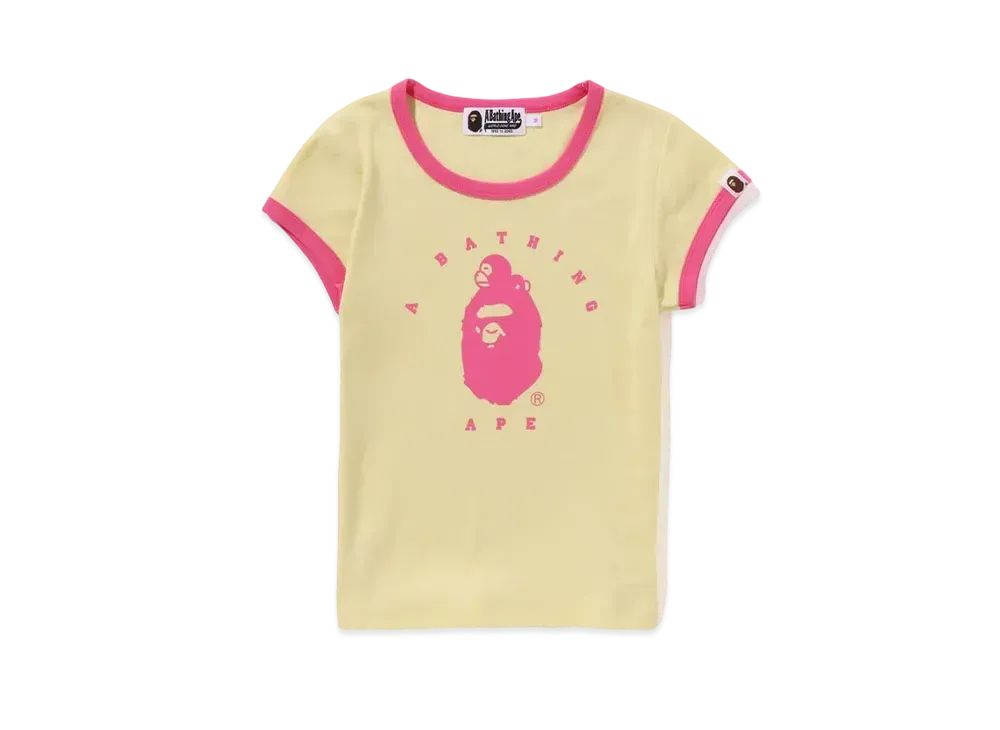 A BATHING APE Milo ON Ape Head Trim Tee "Yellow"