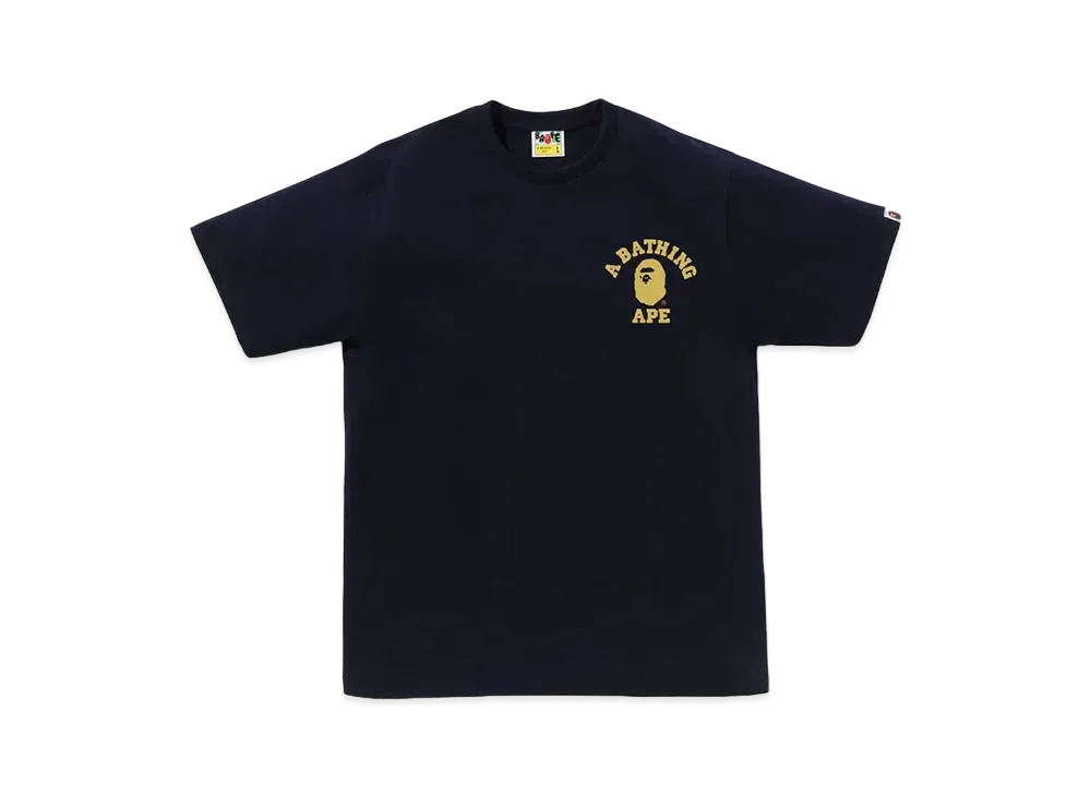 A BATHING APE Color Camo College ATS Tee "Navy"