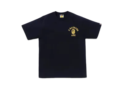 A BATHING APE Color Camo College ATS Tee "Navy"