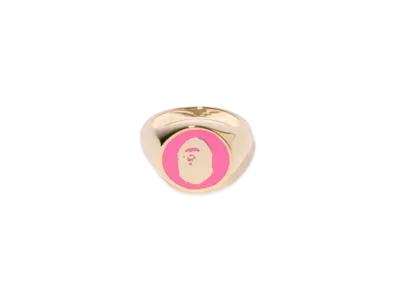 A BATHING APE Ape Head Signet Ring "Pink"