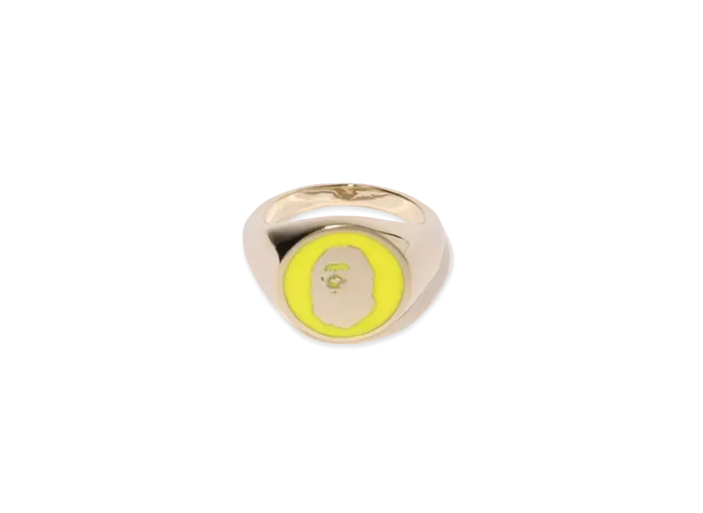 A BATHING APE Ape Head Signet Ring "Yellow"