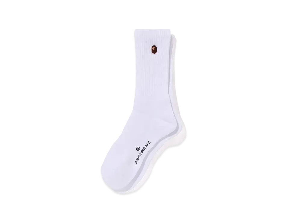 A BATHING APE Ape Head One Point Socks "White"