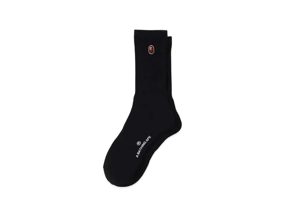 A BATHING APE Ape Head One Point Socks "Black"