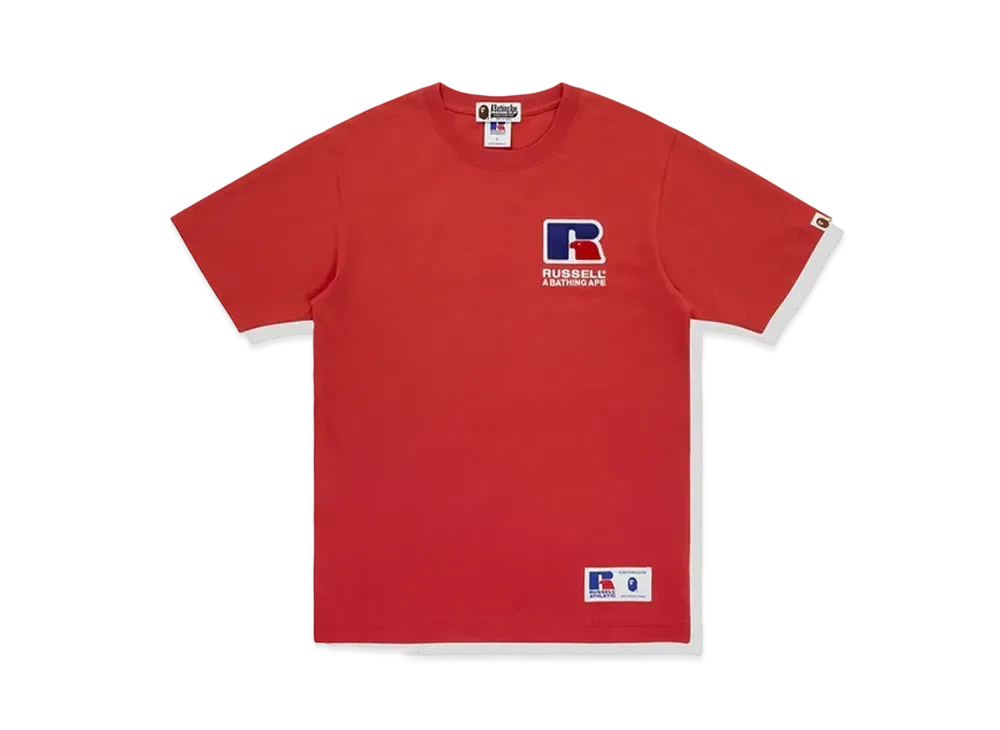 A BATHING APE x RUSSELL College Tee "Red"