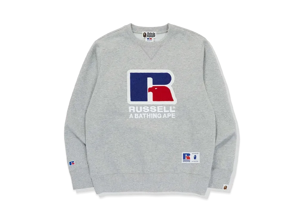 A BATHING APE x RUSSELL Crewneck "Gray"