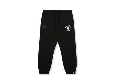 A BATHING APE x RUSSELL College Sweat Pants "Black"