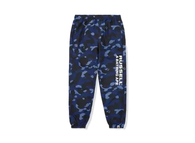 A BATHING APE x RUSSELL Color Camo Track Pants "Navy"