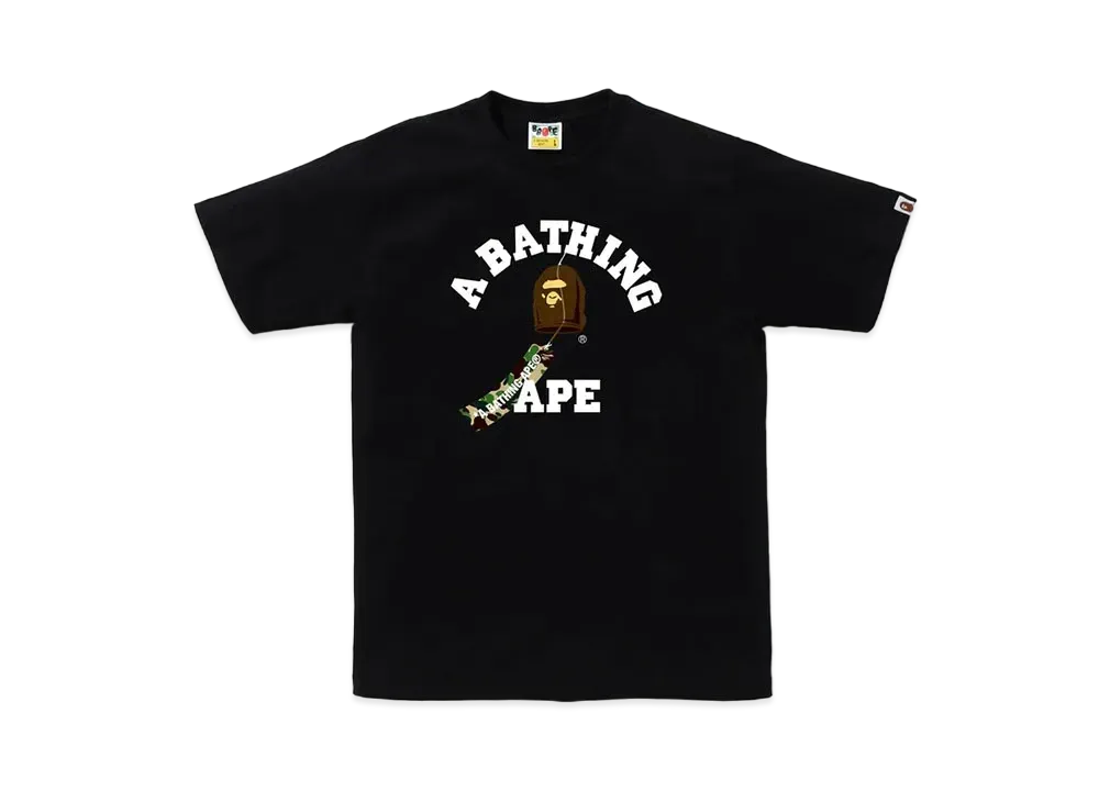 A BATHING APE Japanese Wind Chimes College Tee "Black"