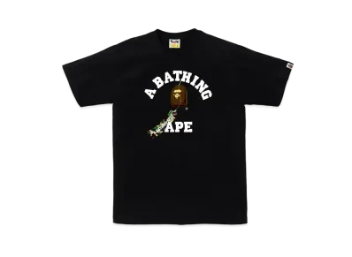 A BATHING APE Japanese Wind Chimes College Tee "Black"