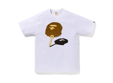 A BATHING APE Japanese Fan Ape Head Tee "White"