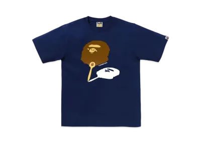 A BATHING APE Japanese Fan Ape Head Tee "Navy"