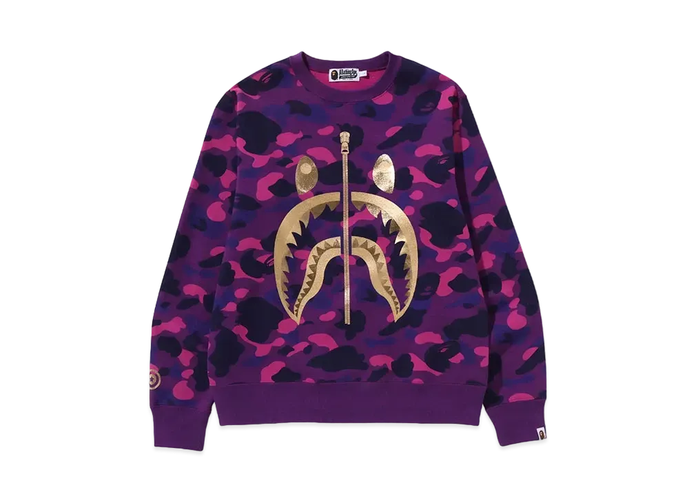 A BATHING APE Shark Crewneck "Purple"