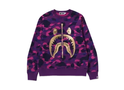 A BATHING APE Shark Crewneck "Purple"