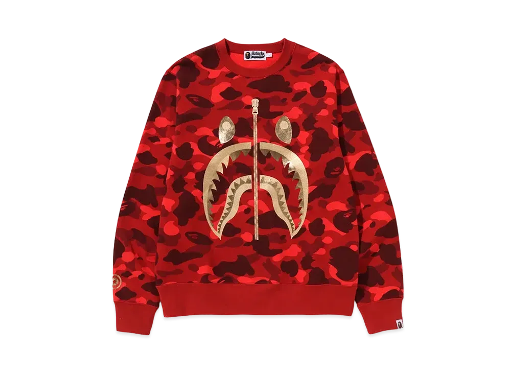 A BATHING APE Shark Crewneck "Red"