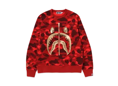 A BATHING APE Shark Crewneck "Red"