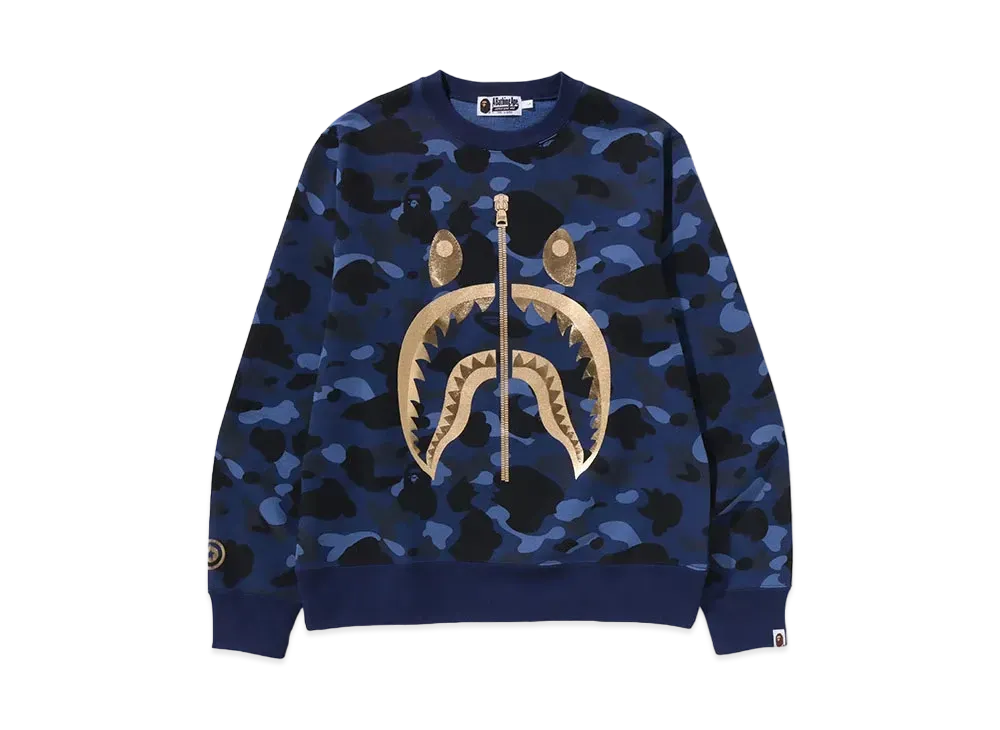 A BATHING APE Shark Crewneck "Navy"
