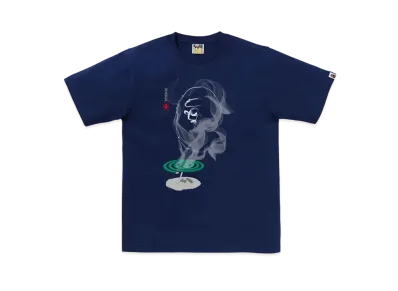 A BATHING APE Mosquito Coil Ape Head Tee "Navy"