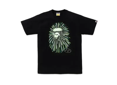 A BATHING APE Ape Head Firework Tee #1 "Black/Green"