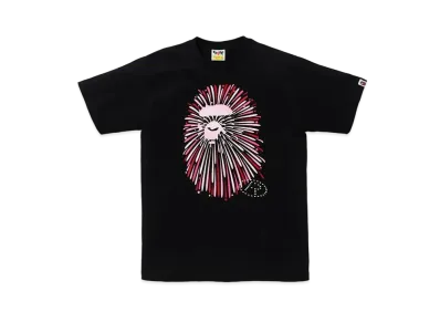 A BATHING APE Ape Head Firework Tee #1 "Black/Pink"