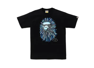 A BATHING APE Ape Head Firework Tee #1 "Black/Blue"