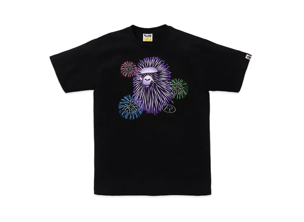 A BATHING APE Ape Head Firework Tee #2 "Black"