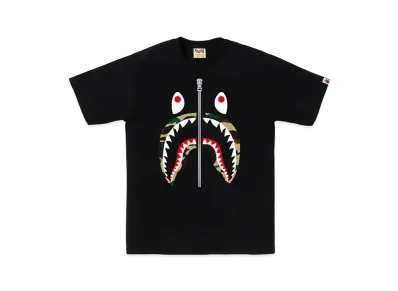 A BATHING APE 1st Camo Shark Tee "Black/Yellow"