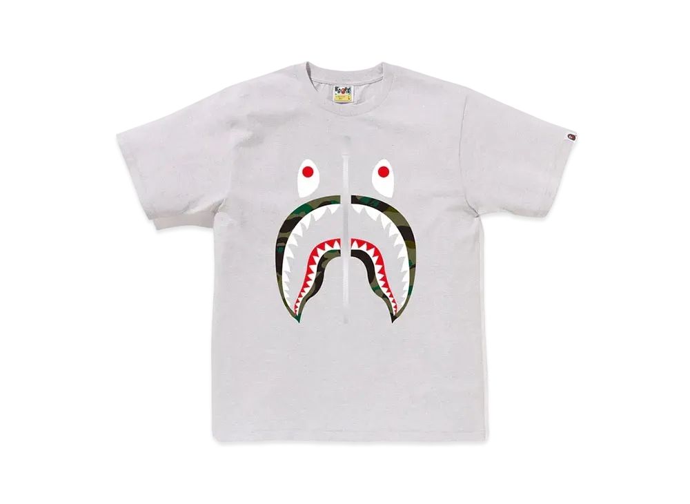 A BATHING APE 1st Camo Shark Tee "Gray/Green"